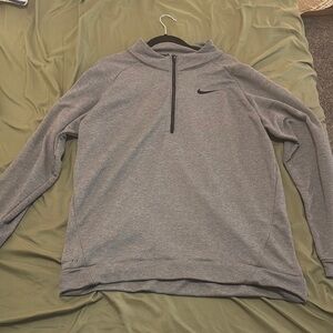 Nike Heather Gray Quarter-Zip Top